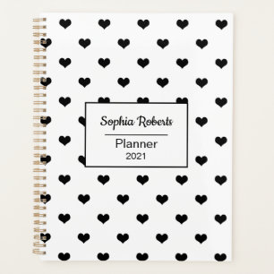 Coeurs modernes motif noir & blanc personnalisé