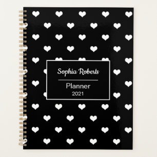 Coeurs modernes motif noir personnalisé