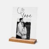 Coeurs modernes Noir Blanc Mariage Love Photo (Angle)