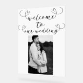 Coeurs modernes Noir Blanc Minimal Mariage Accueil (Angle)