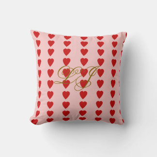 Coeurs Monogramme Lance Oreiller