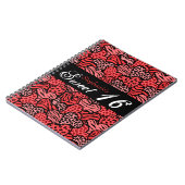 Coeurs motifs d'animaux rouges Sweet 16 Carnet (Côté gauche)