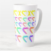 Coeurs multicolores latte Mug (Angle droit)