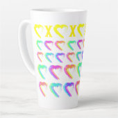 Coeurs multicolores latte Mug (Angle gauche)