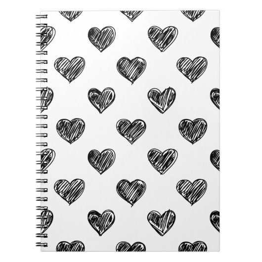 COEURS NOIRS DOODLES DOODLES CARNET MOTIF (Devant)