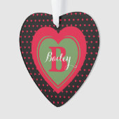 Coeurs noirs et rouges à saké personnalisé (devant)