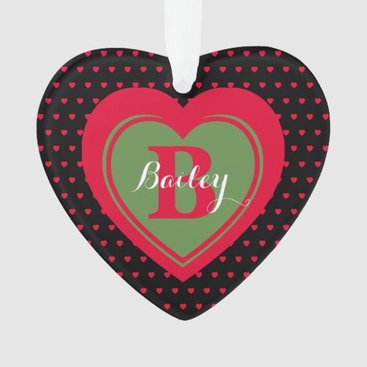 Coeurs noirs et rouges à saké personnalisé (devant)