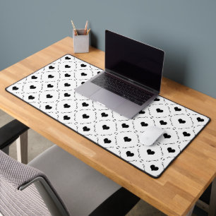 Cœurs Noirs Grille Géométrique Minimaliste Coquett