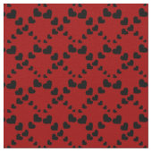 Coeurs noirs sur tissu rouge (Détail)