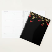 Coeurs or et rouge sur arrière - plan noir (Devant avec enveloppe)