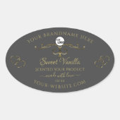 Coeurs or ornementaux gris Logo Étiquette (Devant)