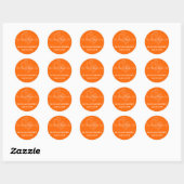 Coeurs orange Mariage Favoriser Stickers (Feuille)