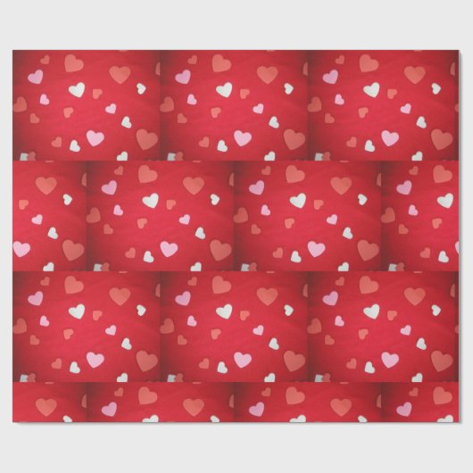 "Coeurs !" papier cadeau (Plat)