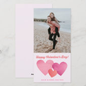 Coeurs papier Carte photo de la Saint-Valentin (Devant / Derrière)