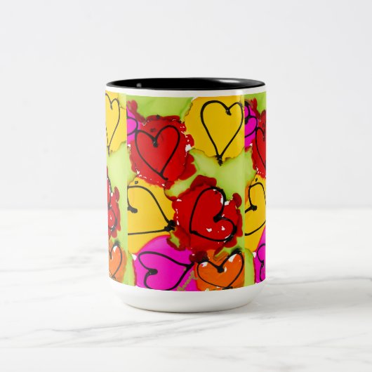 Coeurs partout Lovitude Café Mug (Centre)