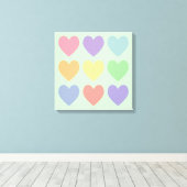 Cœurs pastel sur toile enveloppée (Insitu (Plancher de Bois))