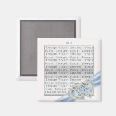 Coeurs personnalisés Ice Blue Ribbon Magnet (Recto/Verso)