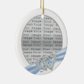 Coeurs personnalisés Ice Blue Ribbon Ornement (Droite)
