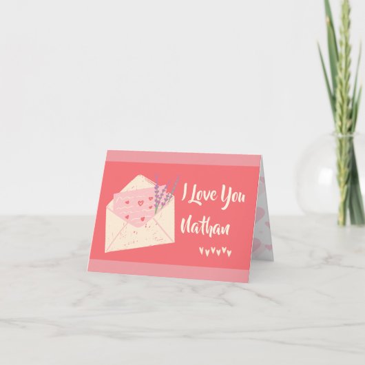 Coeurs personnalisés Je t'aime Valentines Carte de (Devant)
