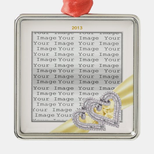 Coeurs Personnalisés Ornement en ruban citron (Devant)