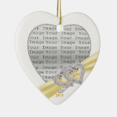Coeurs Personnalisés Ornement en ruban citron (Droite)