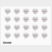 Coeurs personnalisés Stickers en ruban rose pastel (Feuille)