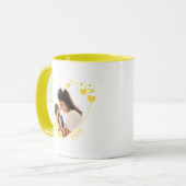Coeurs Photo Cadre Mug Jaune (Devant gauche)