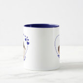 Coeurs Photo Cadre Mug Marine Bleu (Centre)