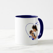 Coeurs Photo Cadre Mug Marine Bleu (Devant droit)