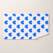Cœurs pois bleus sur fond blanc (Serviette à main)