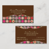 Coeurs/Pois cartes de visite au chocolat (Devant / Derrière)