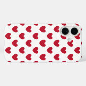 Cœurs pois rouges sur coque Case-Mate pour iPhone (Verso (horizontal))
