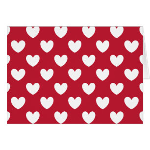 Coeurs polka blanc et rouge de la carte Valentine