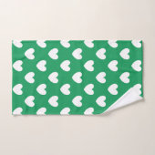 Coeurs polka blanc sur Kelly green (Serviette à main)
