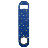 Coeurs Polka dans les tons bleu paon (Dos)