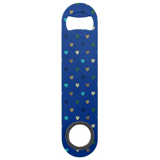 Coeurs Polka dans les tons bleu paon (Devant)