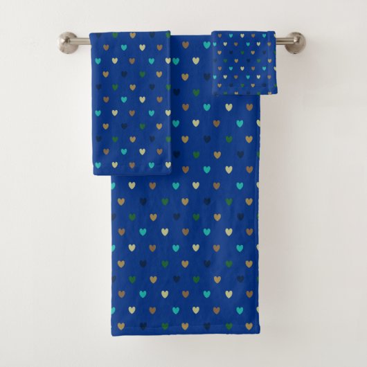 Coeurs Polka dans les tons bleu paon (En situation)