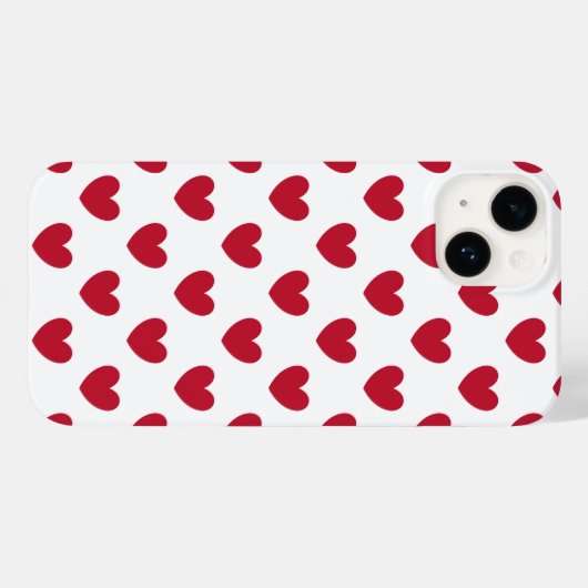 Coeurs polka rouge sur coque iphone Coque-Mate bla (Verso (horizontal))