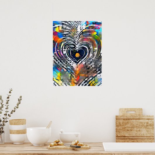 Cœurs | Poster Abstrait coloré (Cuisine)