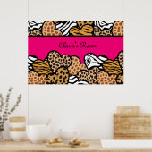 Coeurs posters de animaux de fille rose avec un no (Cuisine)