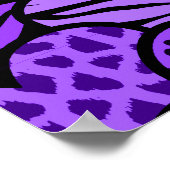 Coeurs posters de animaux violets et noirs (Coin)