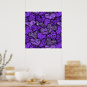 Coeurs posters de animaux violets et noirs (Cuisine)
