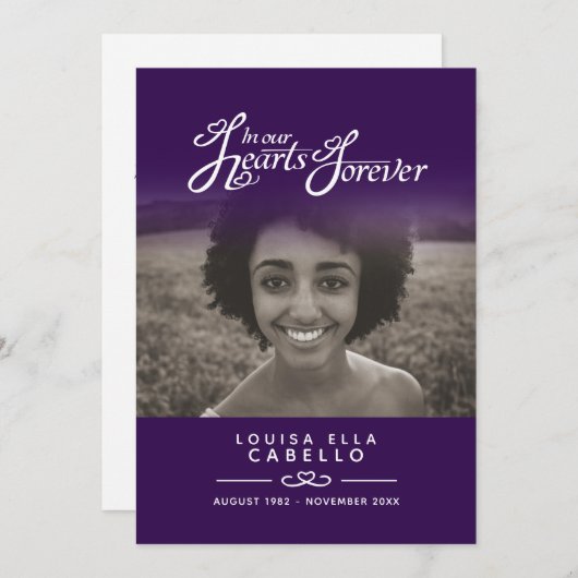 Coeurs pour toujours programme de services funérai (Devant / Derrière)