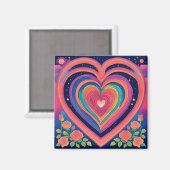 Coeurs psychédéliques et aimant Rose galactique (Recto/Verso)