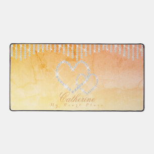 Coeurs rayonnants Jaune Poche Bureau Mat
