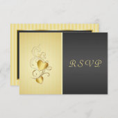 Coeurs rejoints dorés RSVP (Devant / Derrière)