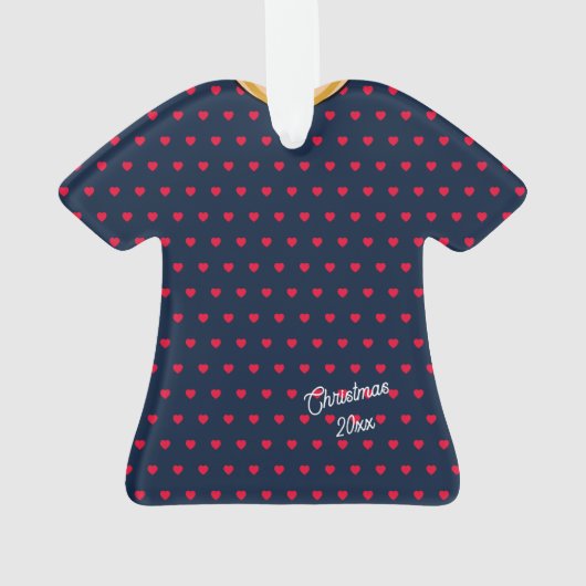 Coeurs Robe Motif et Pendentif Noël TShirt (dos)