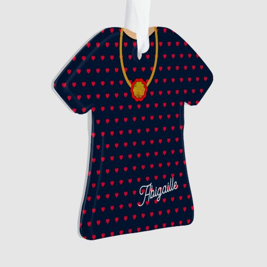 Coeurs Robe Motif et Pendentif Noël TShirt (devant)