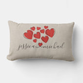 Coeurs romantiques Noms personnalisés Coussin pour (Recto)