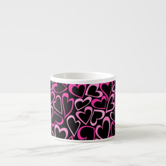 Coeurs rose doux et gribouillé Espresso Mug (Devant)